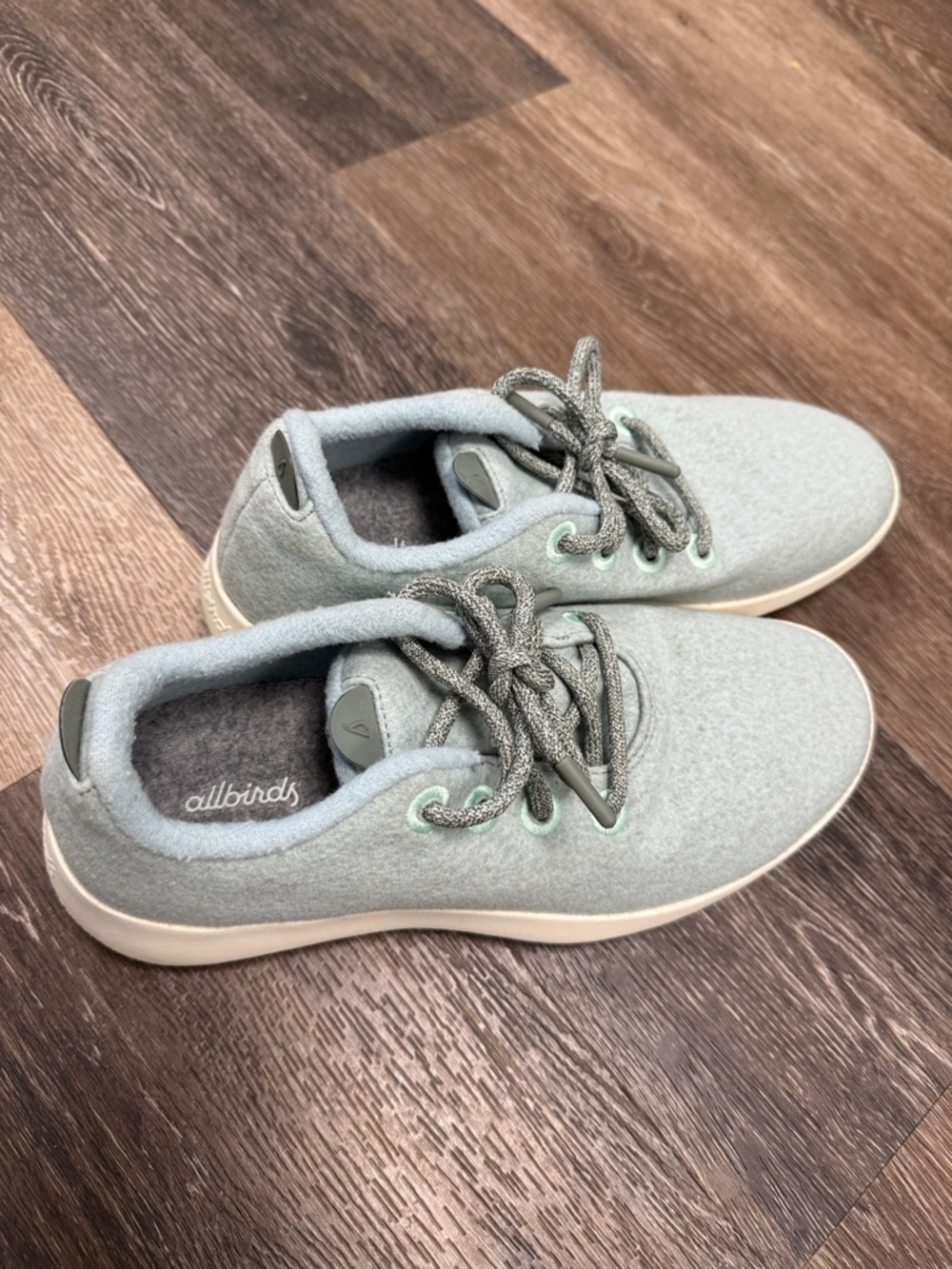 allbirds Light Gray with Mint Interior Wool Sneakers